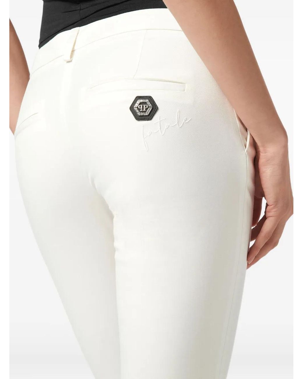 Philipp Plein White Cady Office Trousers Fatale