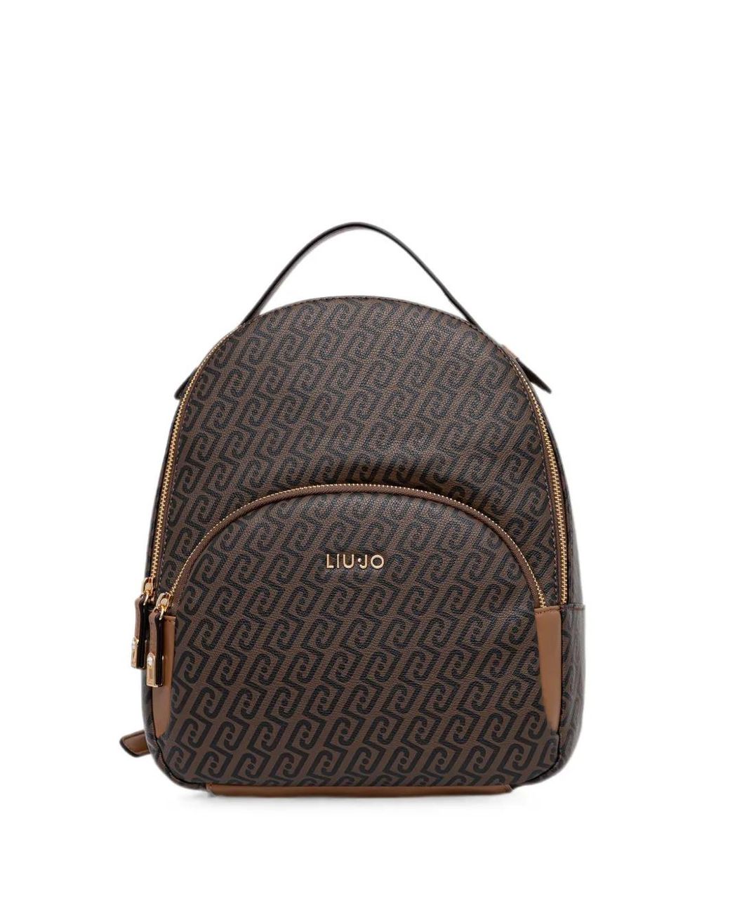 Liu Jo Gray Monogram-Print Backpack