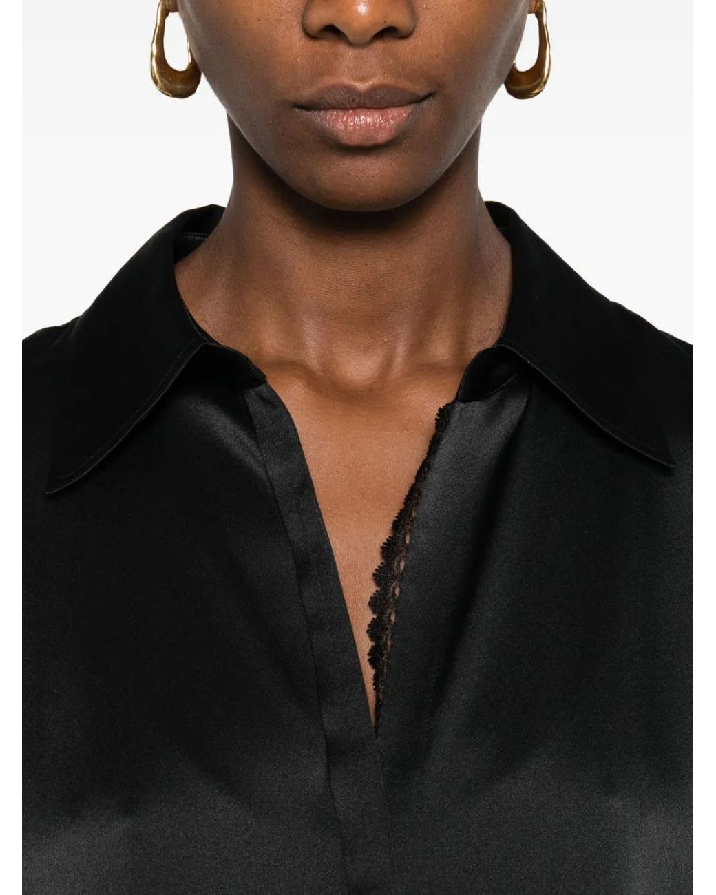 Vince Black Satin Shirt