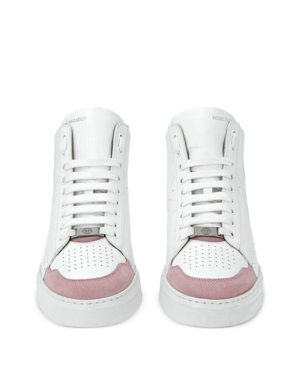 Philipp Plein White Hexagon Lace-Up Sneakers