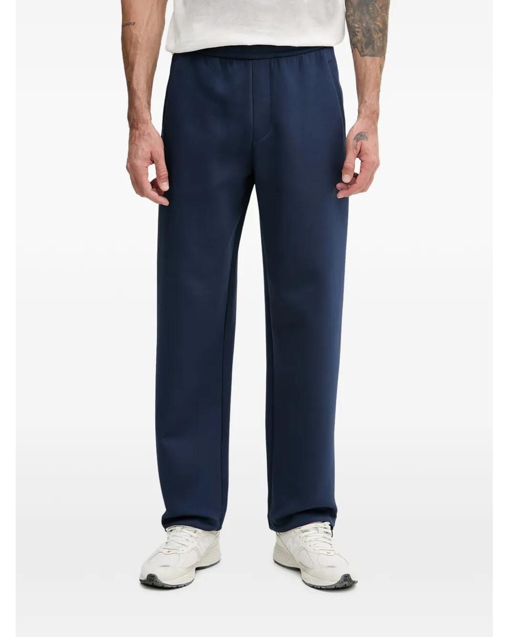 ARMANI EXCHANGE Blue Drawstring-Hem Track Pants for men