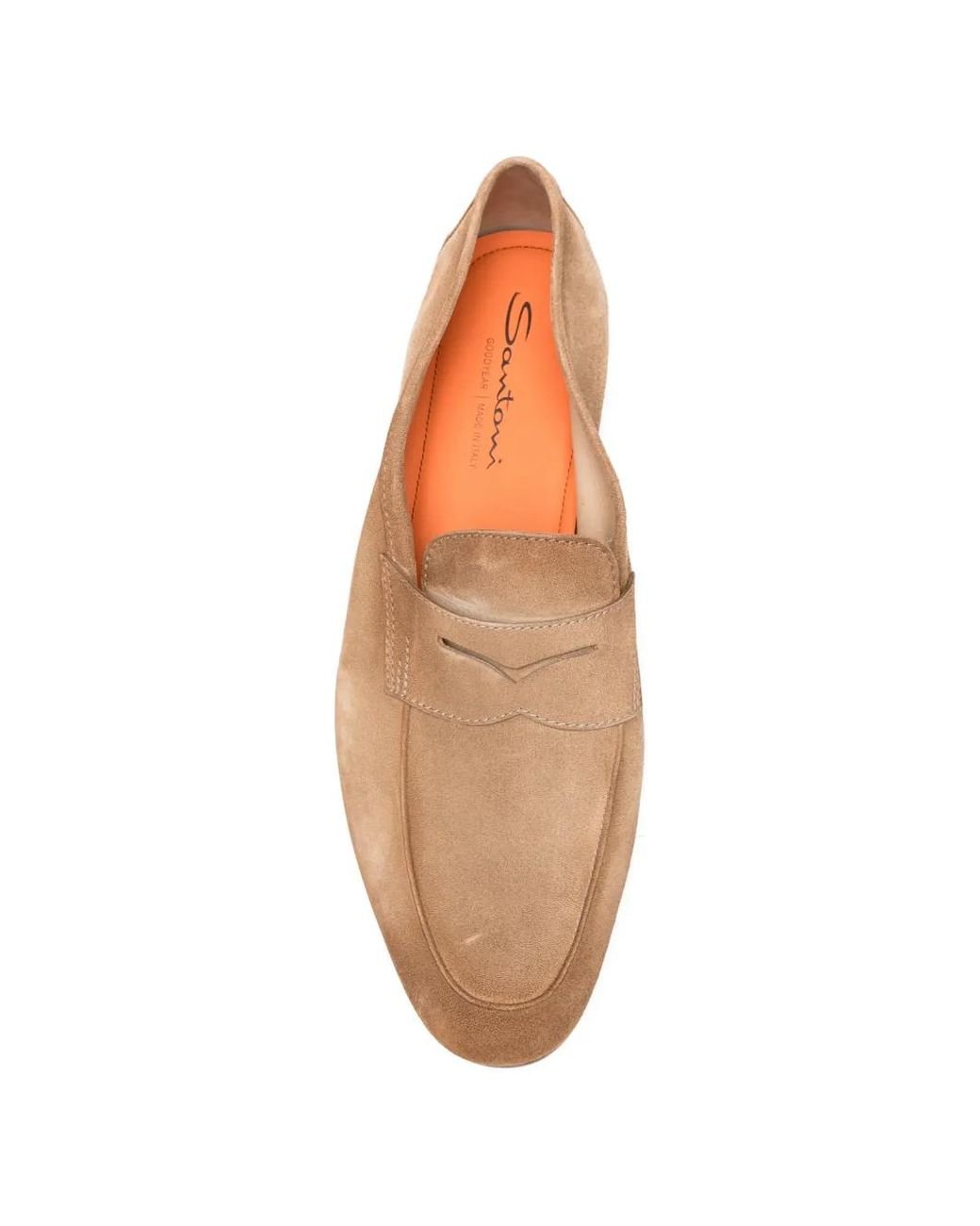 Santoni Natural Suede Loafers for men