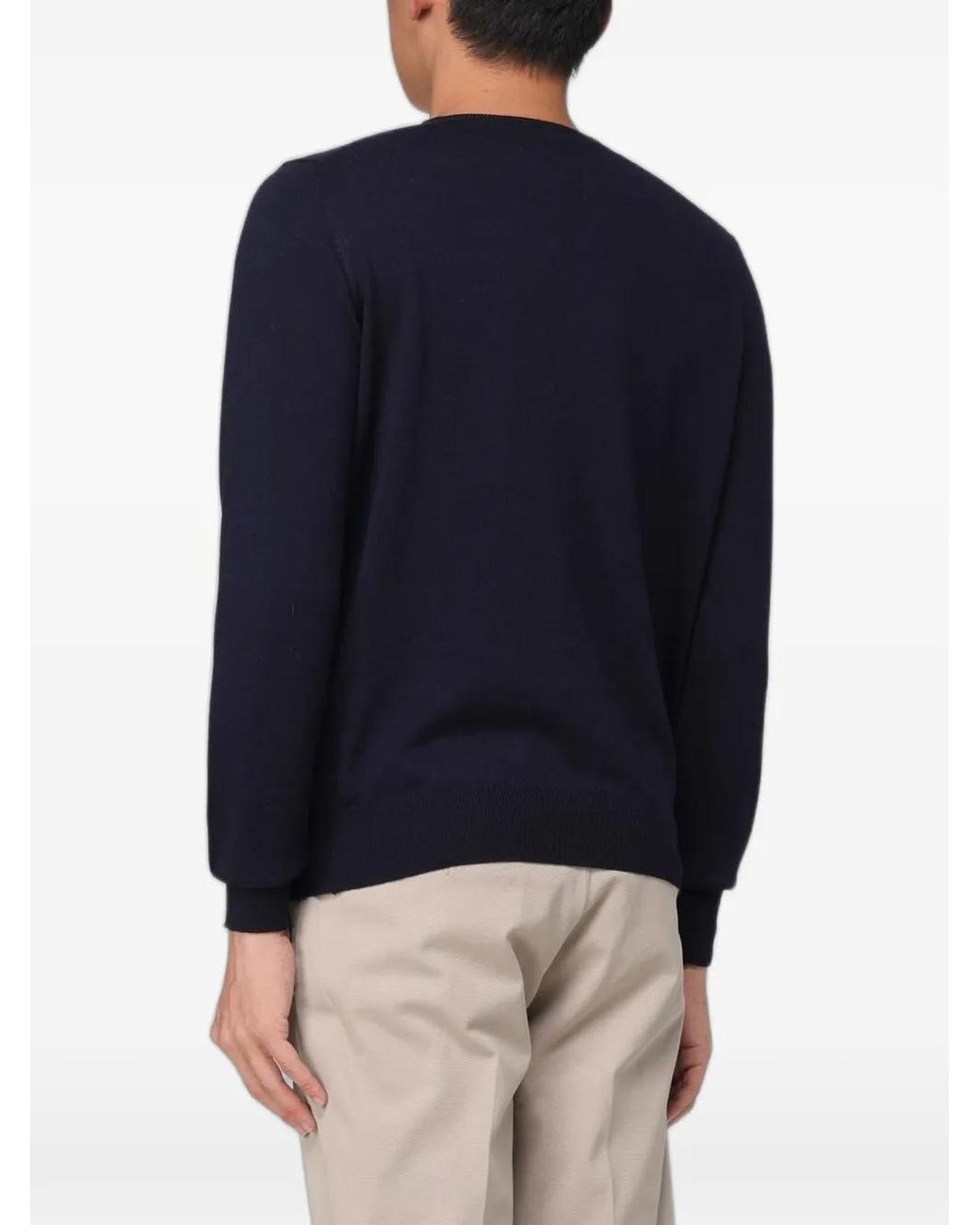 XC Blue Crew-Neck Merino Sweater for men