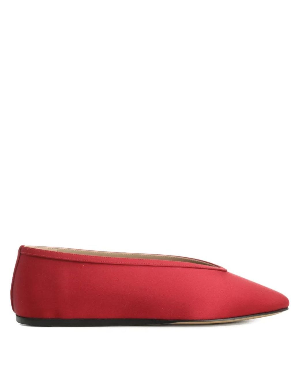 Le Monde Beryl Red Luna Satin Ballet Flats