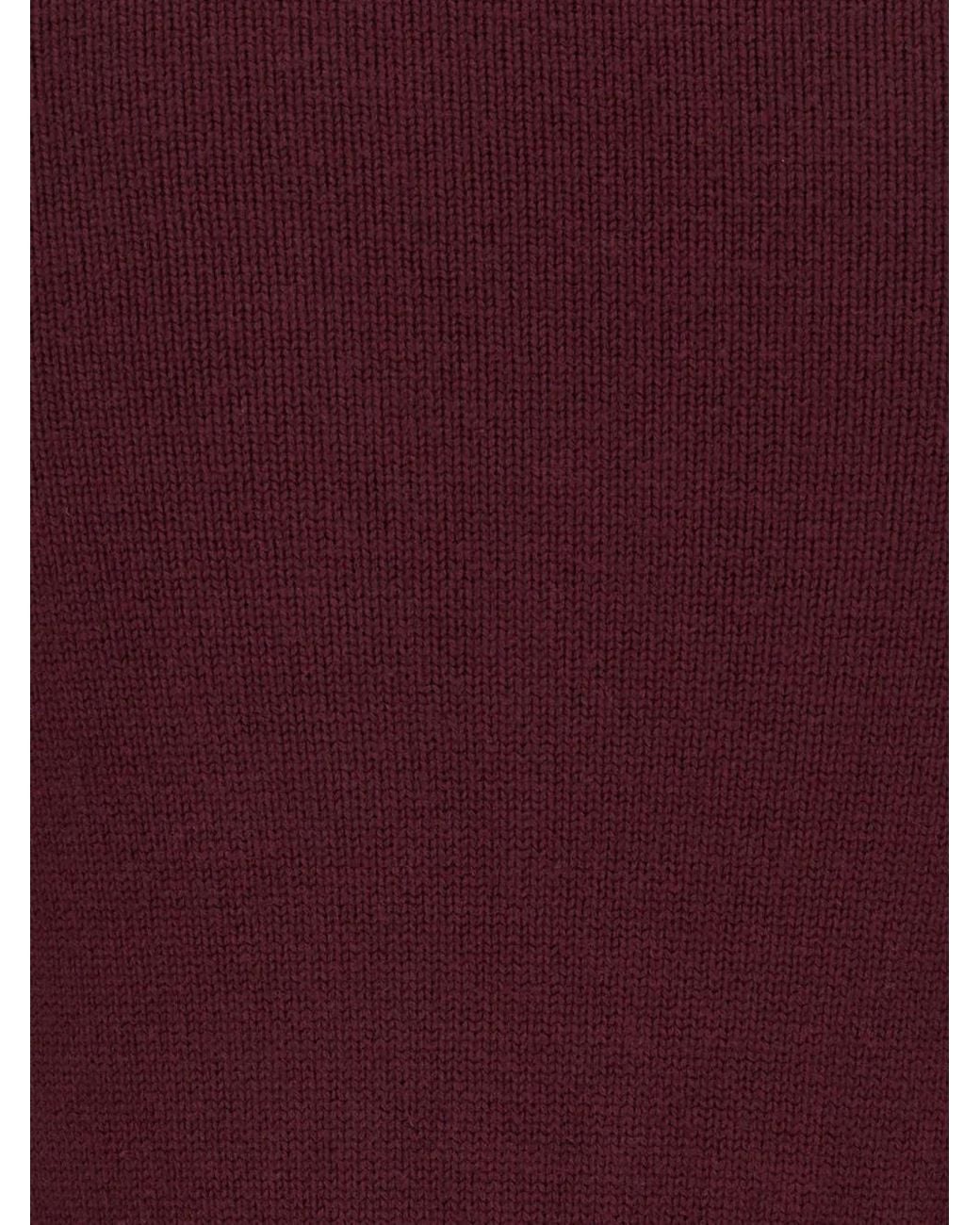 Alpha Studio Red Roll-Neck Cropped Sweater
