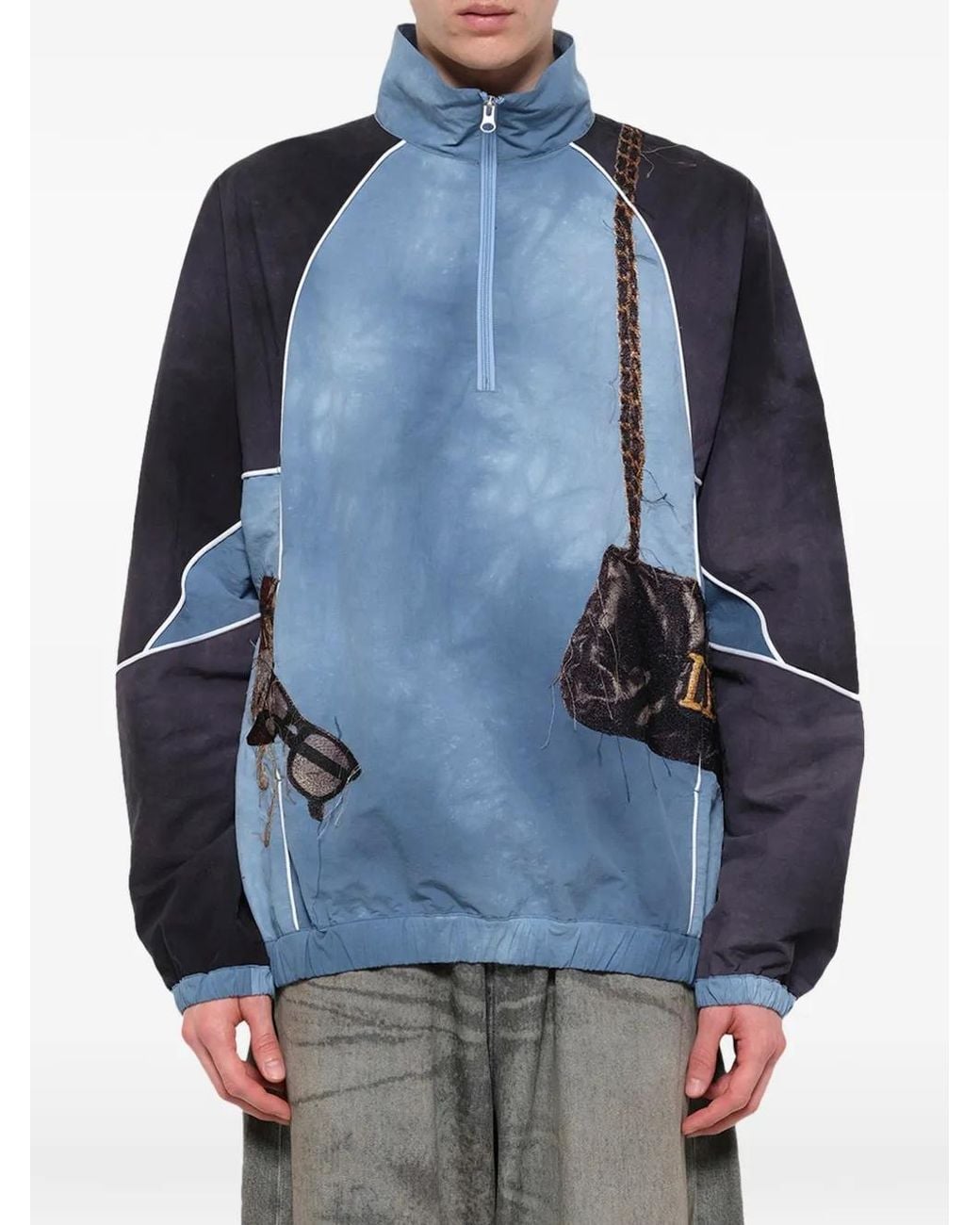 Doublet Blue Half-Zip Jacket for men