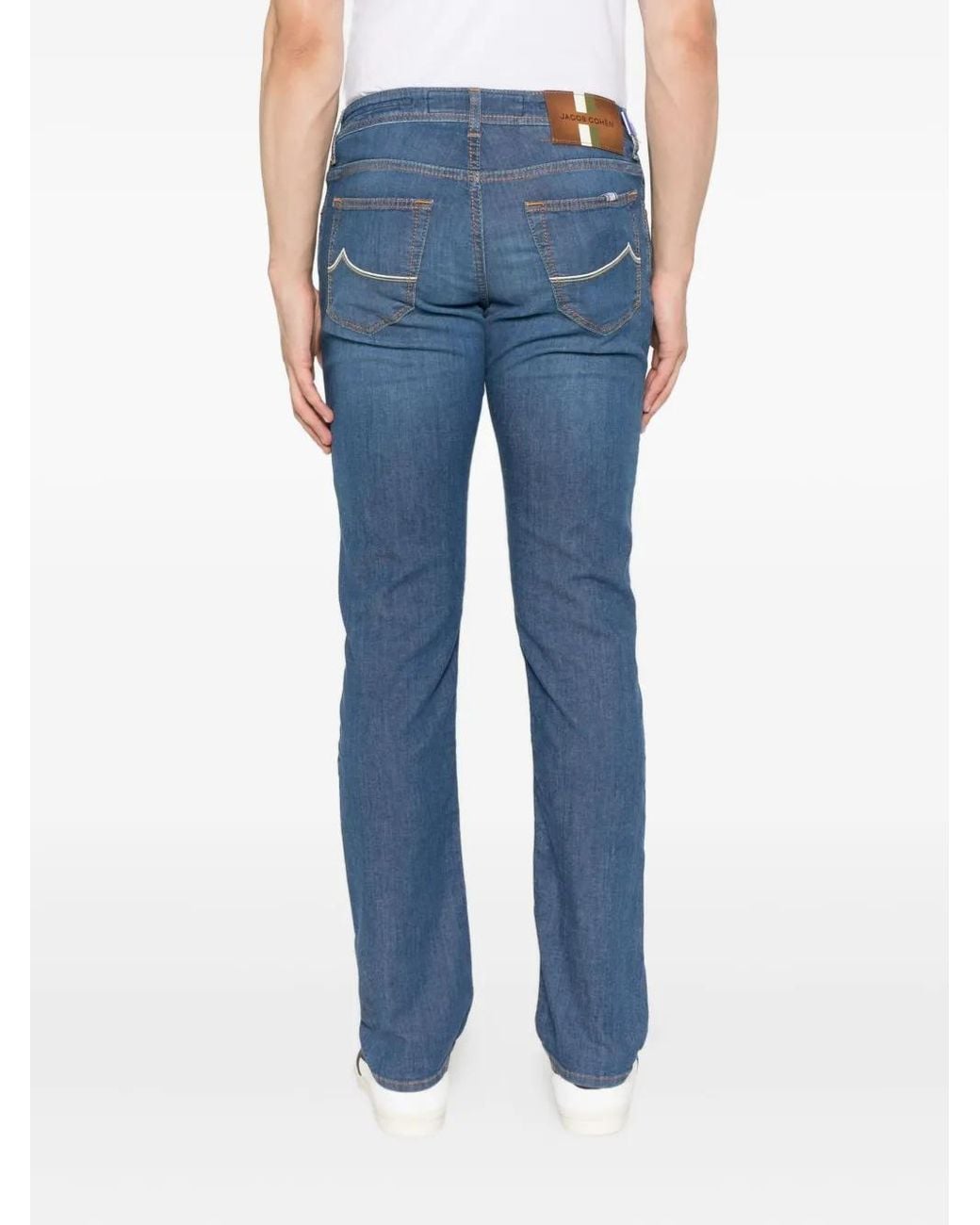 Jacob Cohen Blue Pocket-Detail Slim-Fit Jeans for men
