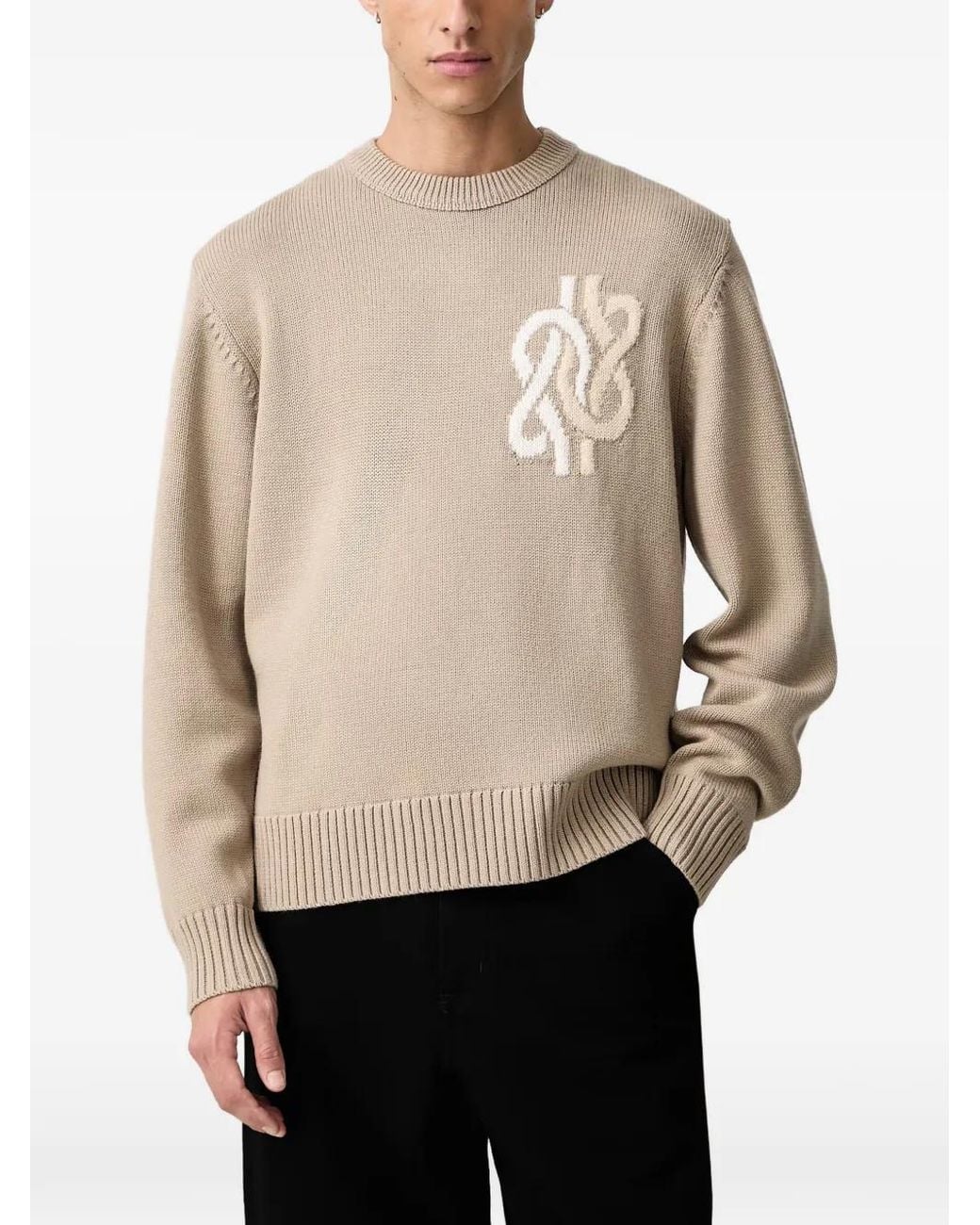 Filling Pieces Natural Logo-Embroidered Sweater for men