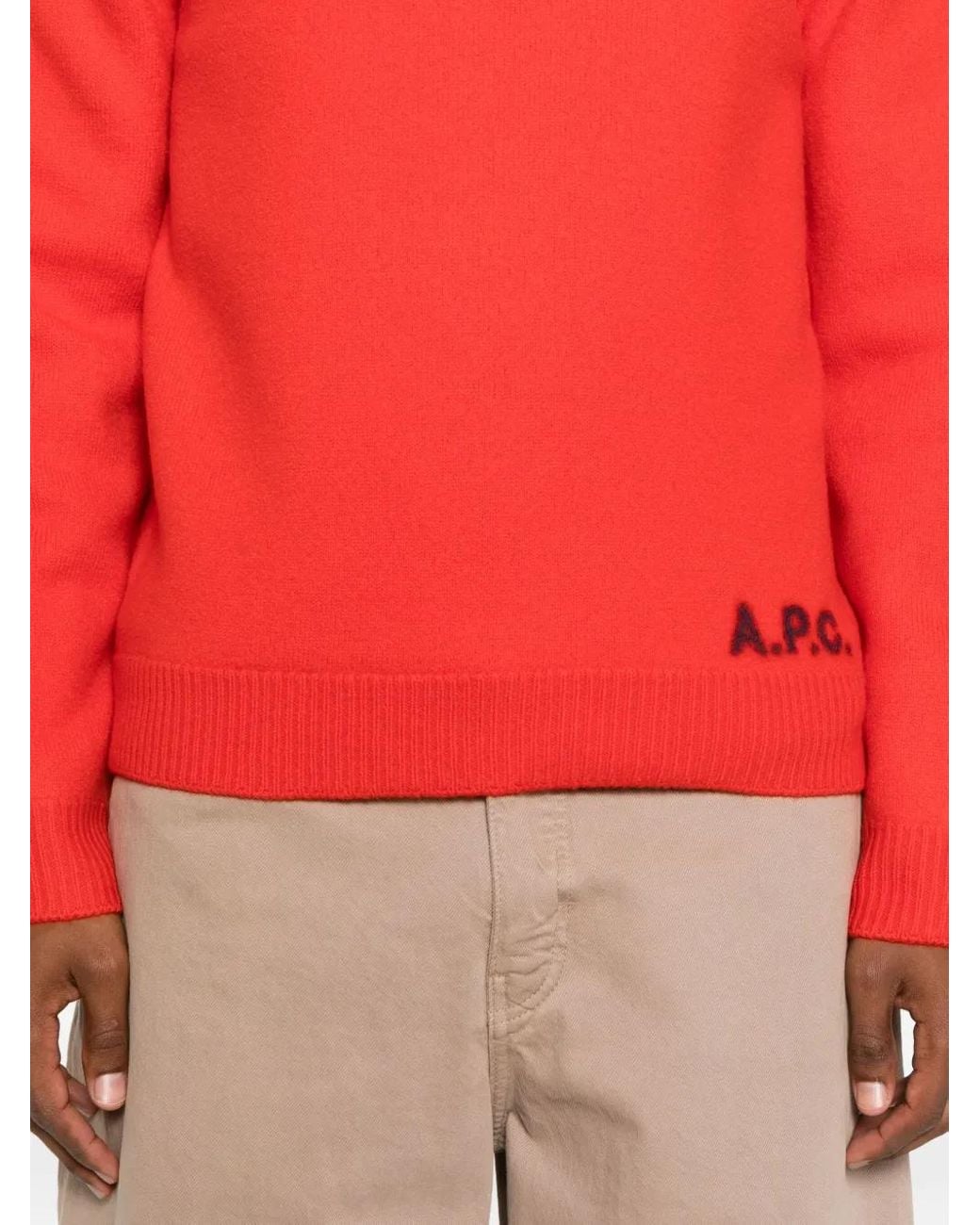 A.P.C. Logo-Embroidered Crew-Neck Sweater for men