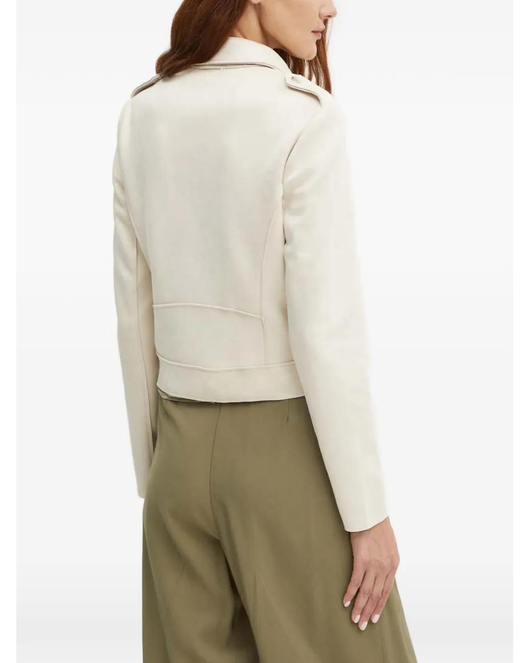 Morgan Natural Zip-Fastening Biker Jacket