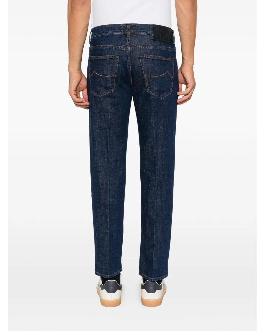 Jacob Cohen Blue Scott Slim-Fit Cropped Jeans for men