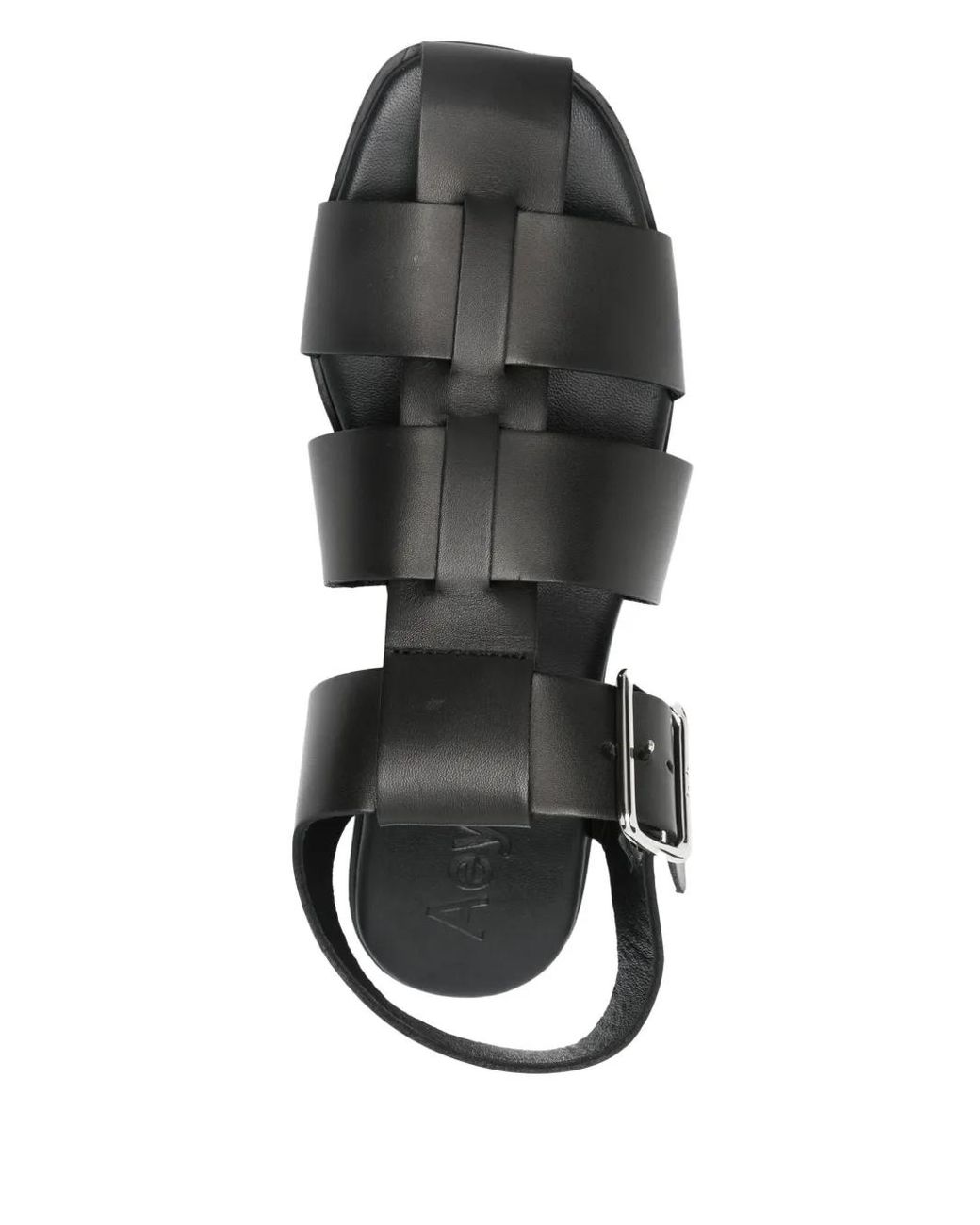 Aeyde Black Caged Sandals
