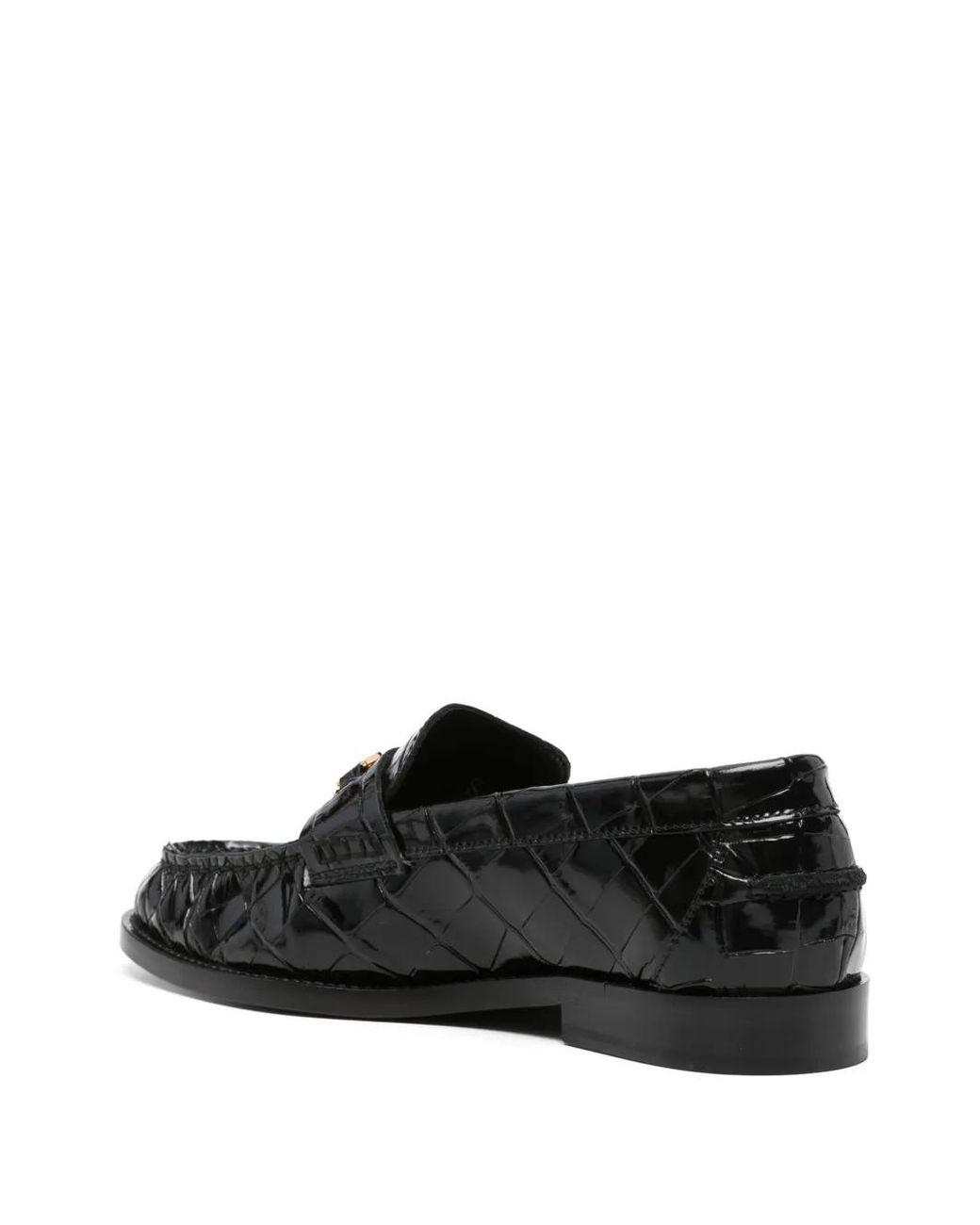Versace Black Meudsa Loafer Mit Kroko-Effekt