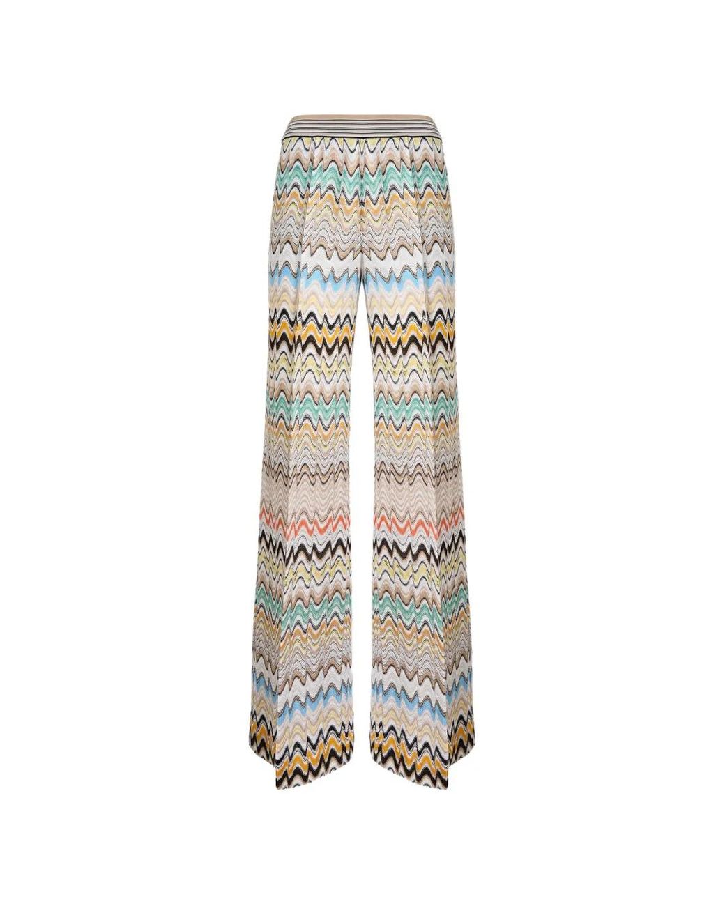 Missoni White Chevron Knit Trousers