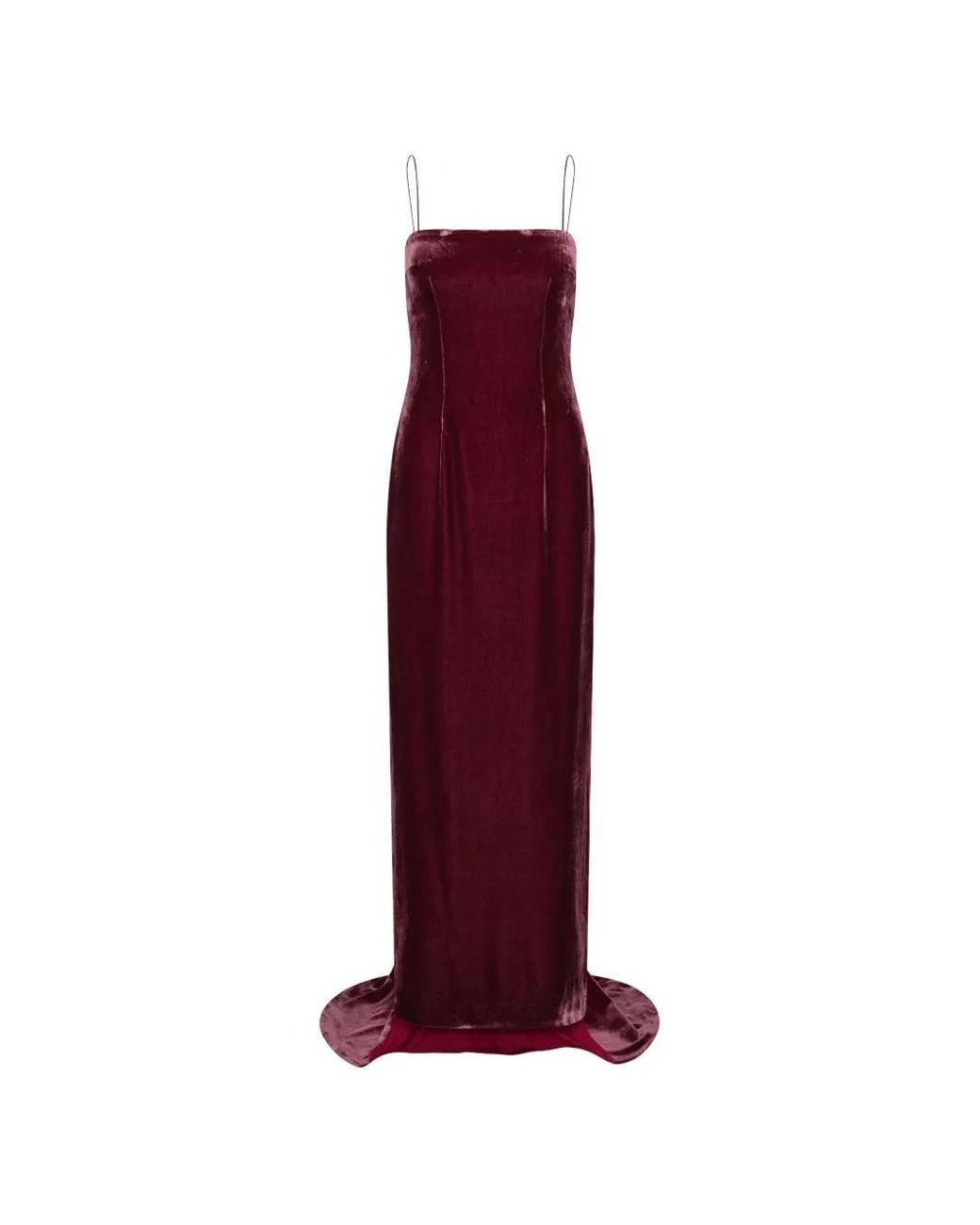 ROTATE BIRGER CHRISTENSEN Purple Silk Velvet Strap Dress Dark