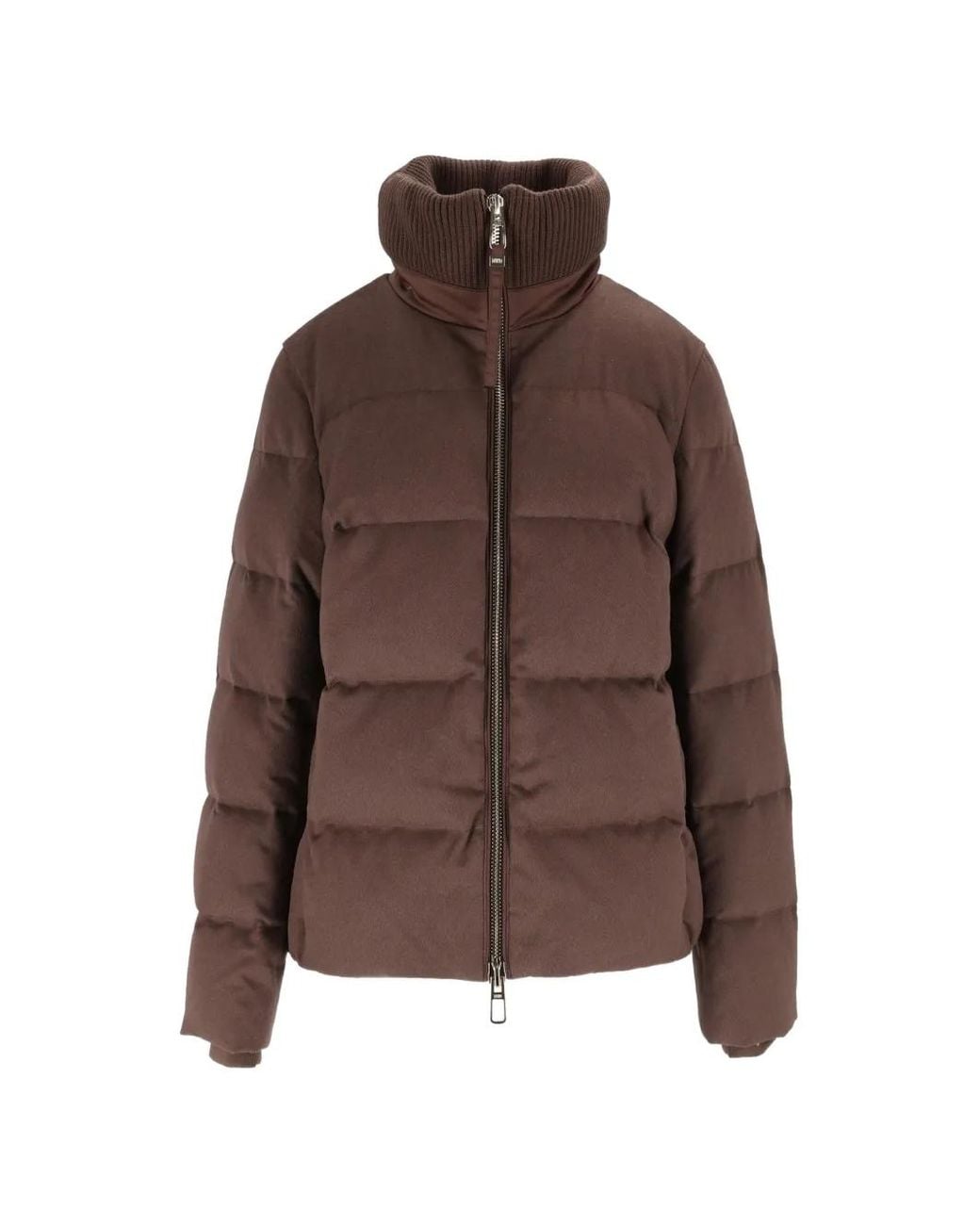 DUNO Brown Veste Matelassée À Col Montant