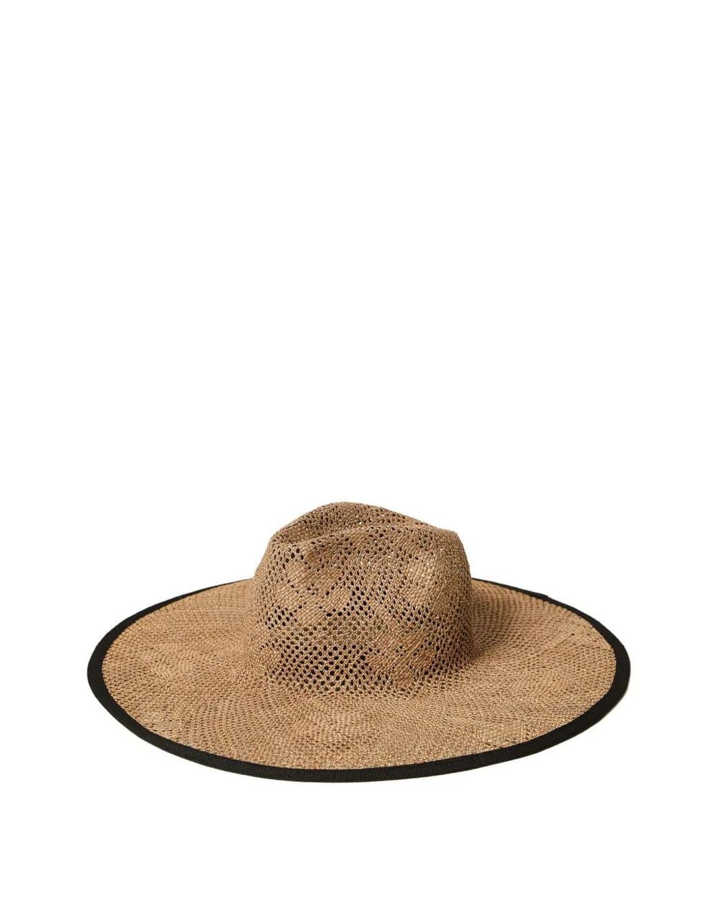 Twinset Brown Chapeau À Fleurs Effet Paille