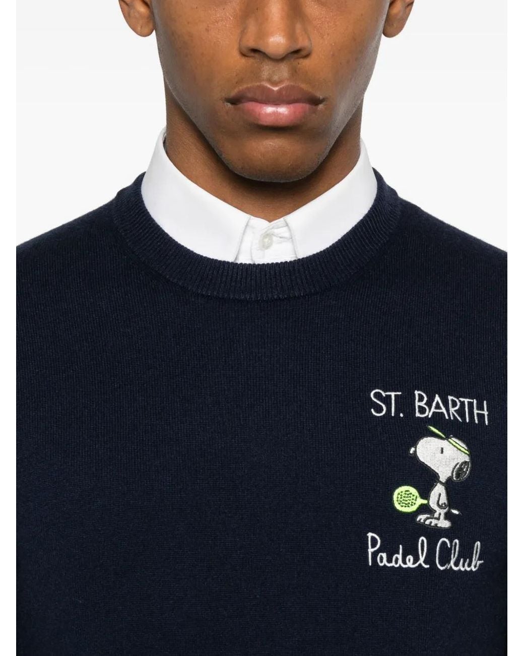 Mc2 Saint Barth Blue Heron Light Embry Graphic Sweater for men