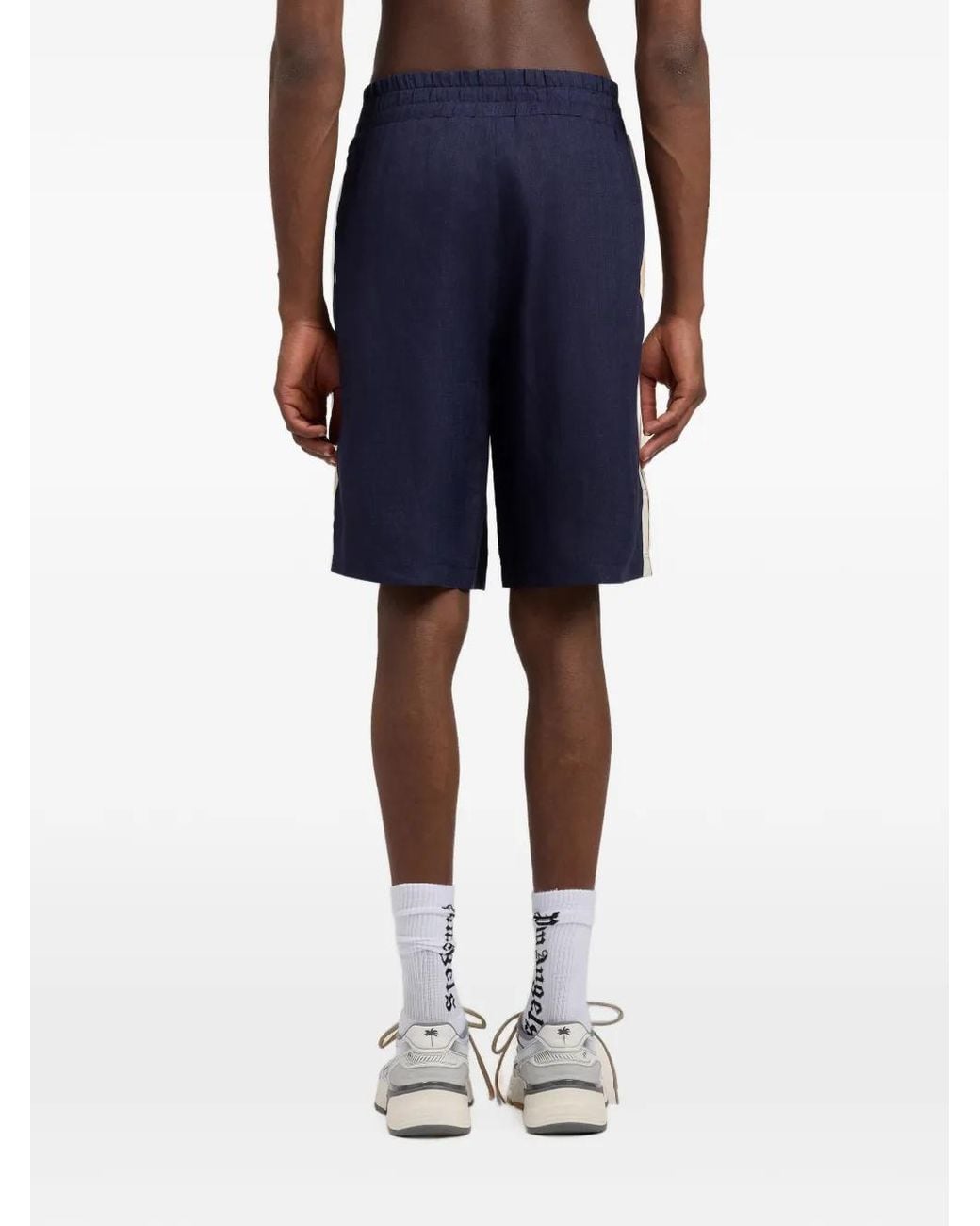 Palm Angels Blue Classic Logo Track Shorts for men