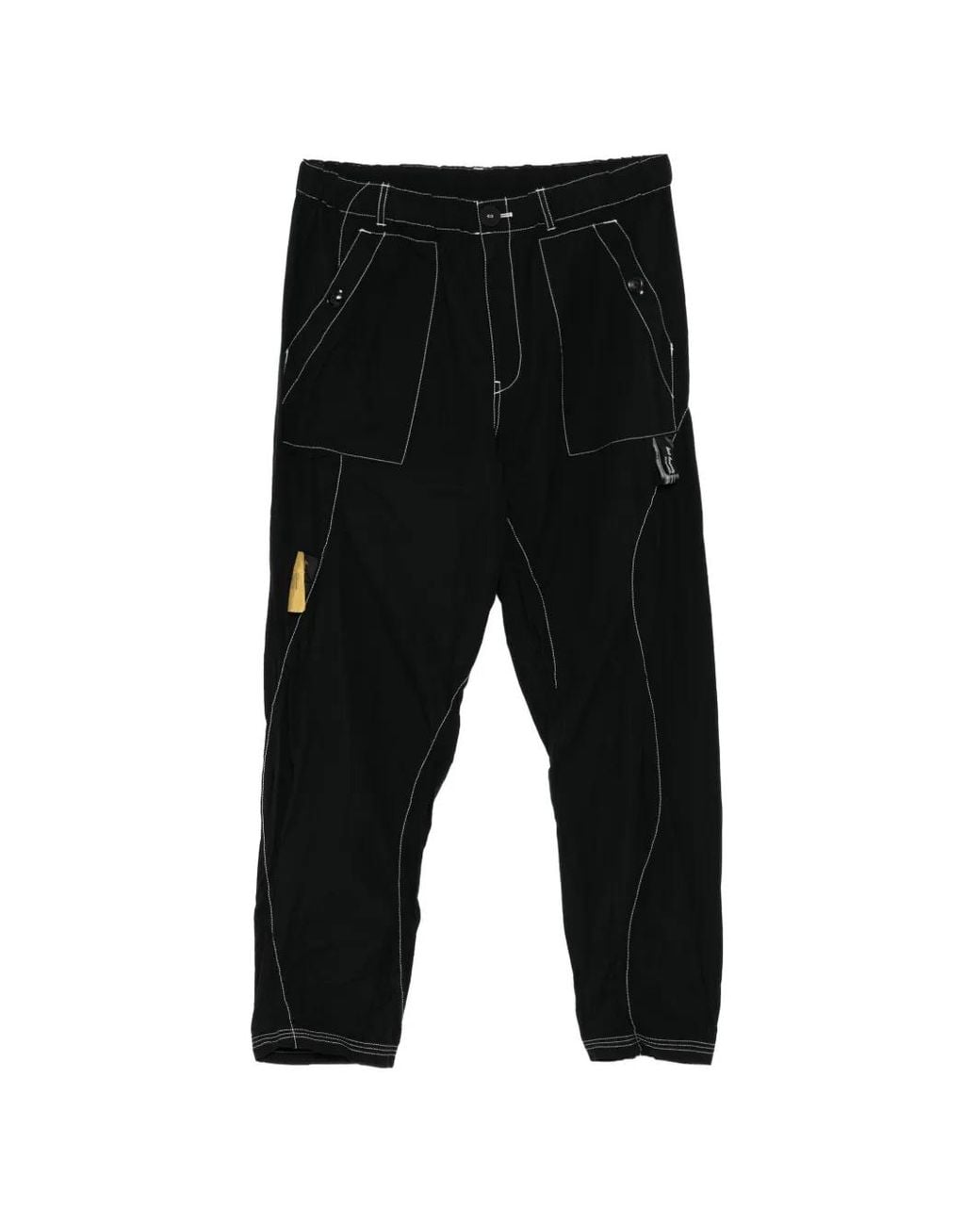 Undercover Black Contrast-Stitch Tapered Pants for men