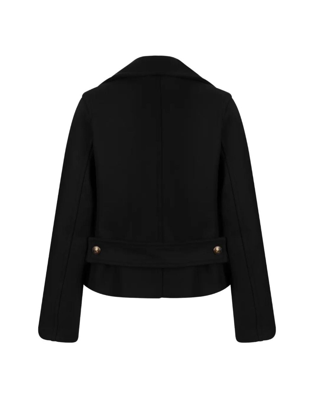 Sealup Black Double-Breasted Peacoat Jacket