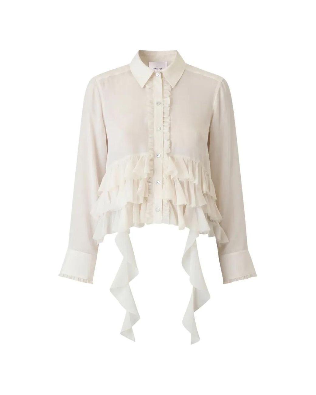 Cinq À Sept White Nori Ruffled Shirt