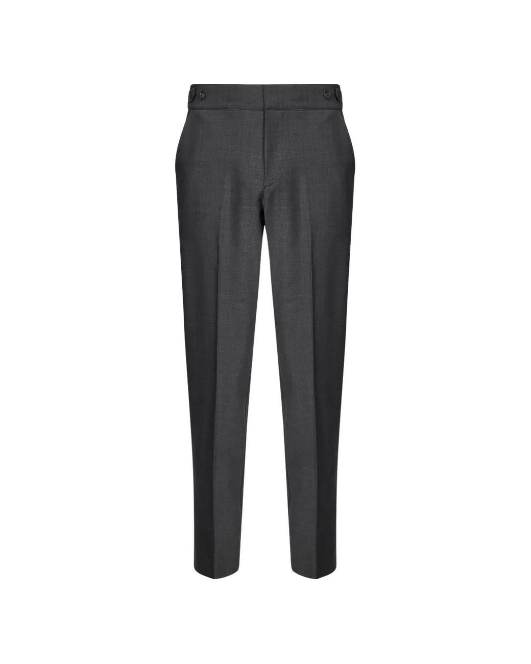 _J.L - A.L_ Black Barbette Pressed-Crease Trousers for men