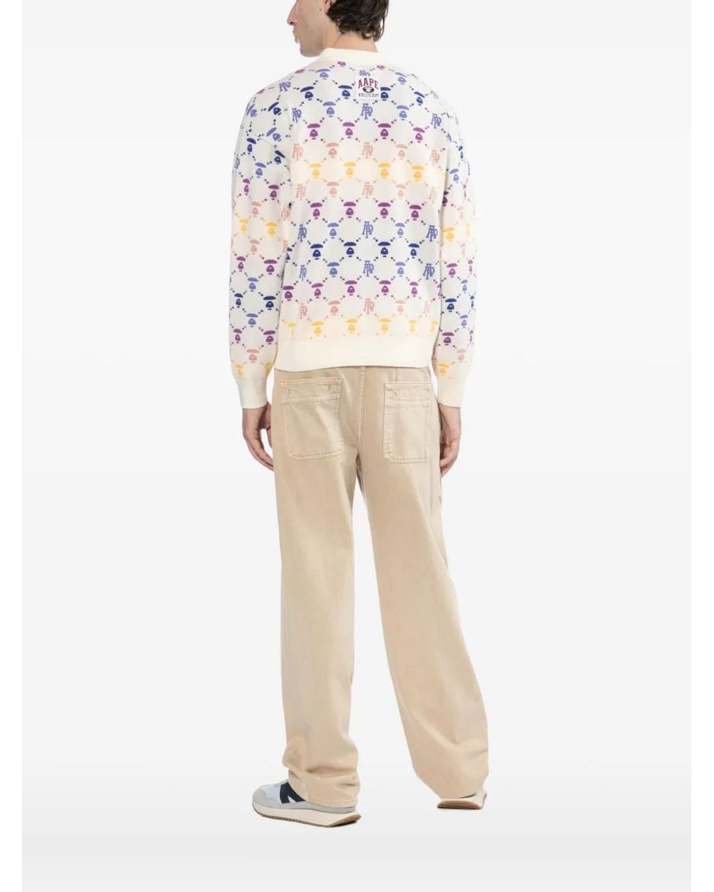 Aape By A Bathing Ape White Logo-Print Cardigan for men