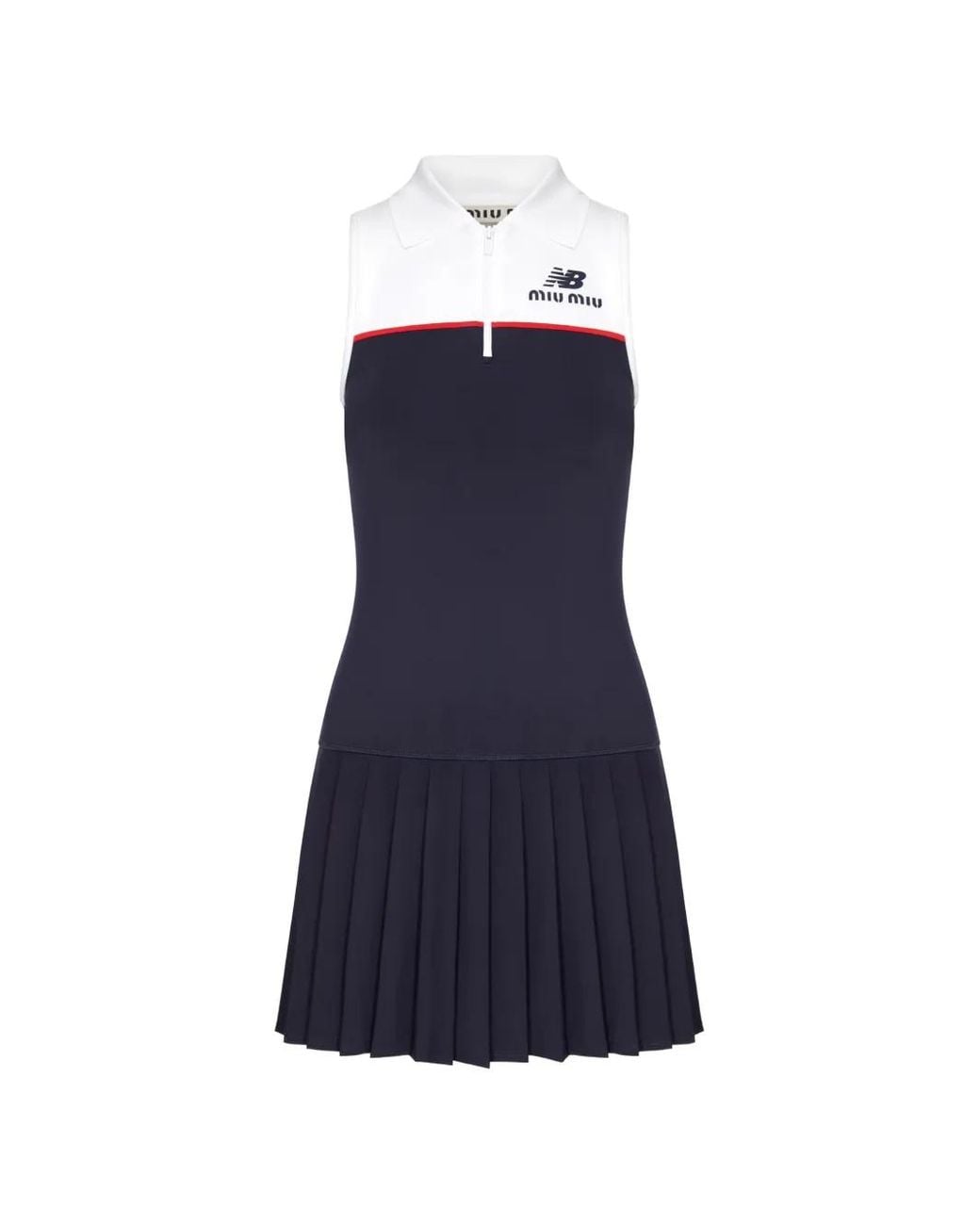 Miu Miu Blue X New Balance Pleated Mini Dress