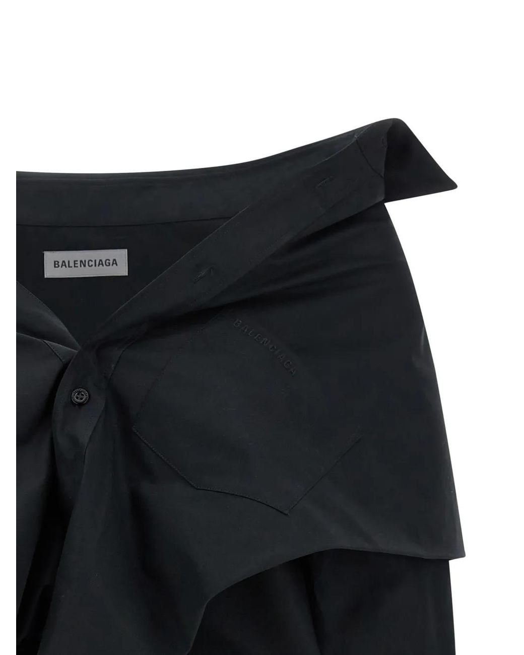 Balenciaga Black Off-Shoulder Shirt