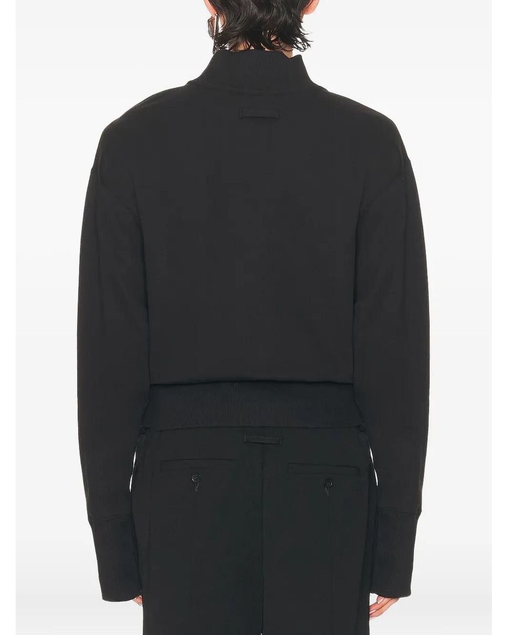 Jean Paul Gaultier Black Mock-Neck Long-Sleeve Sweatshirt