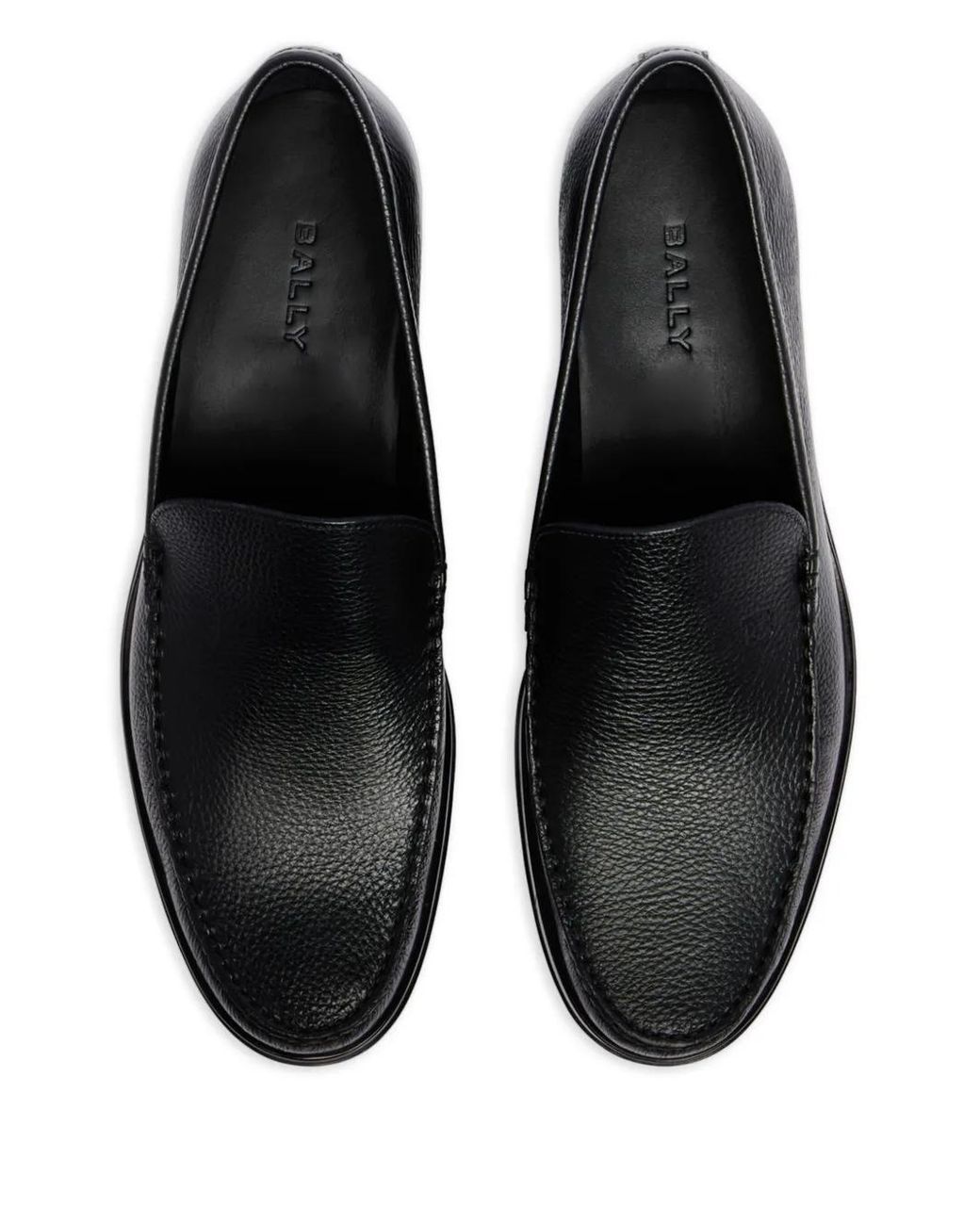 Bally black bovine grained loafers NIB Bally Mens Bovine Grained Leather Driver Loafers Shoes  main image 4