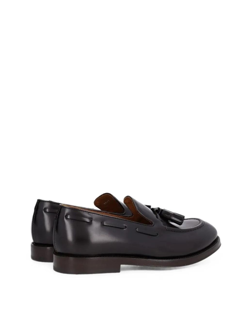 Al Duca D'aosta Black Tassel-Detail Leather Loafers for men