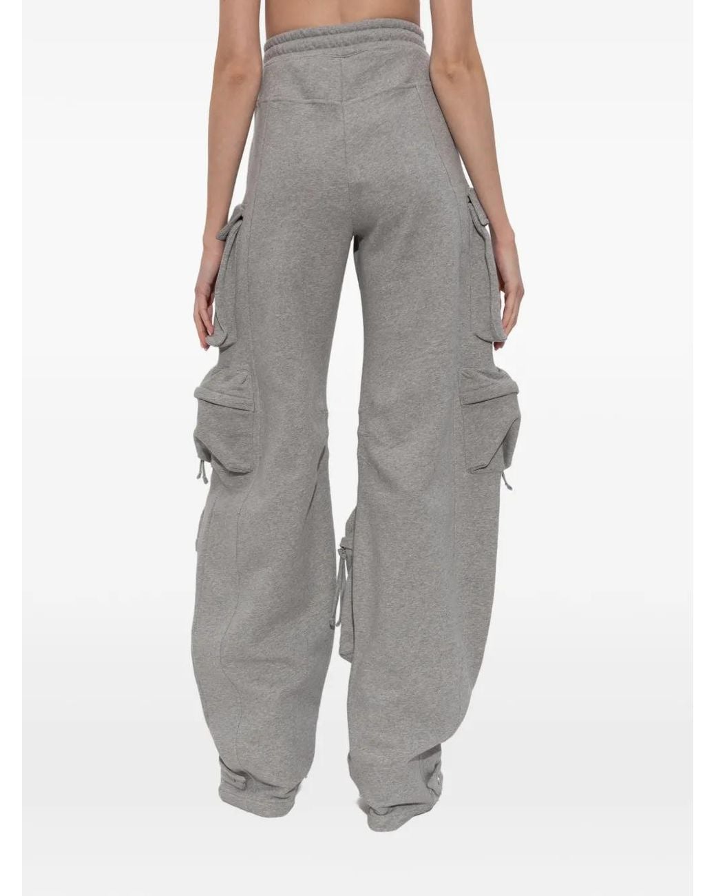 The Attico Gray Drawstring Cargo Track Pants