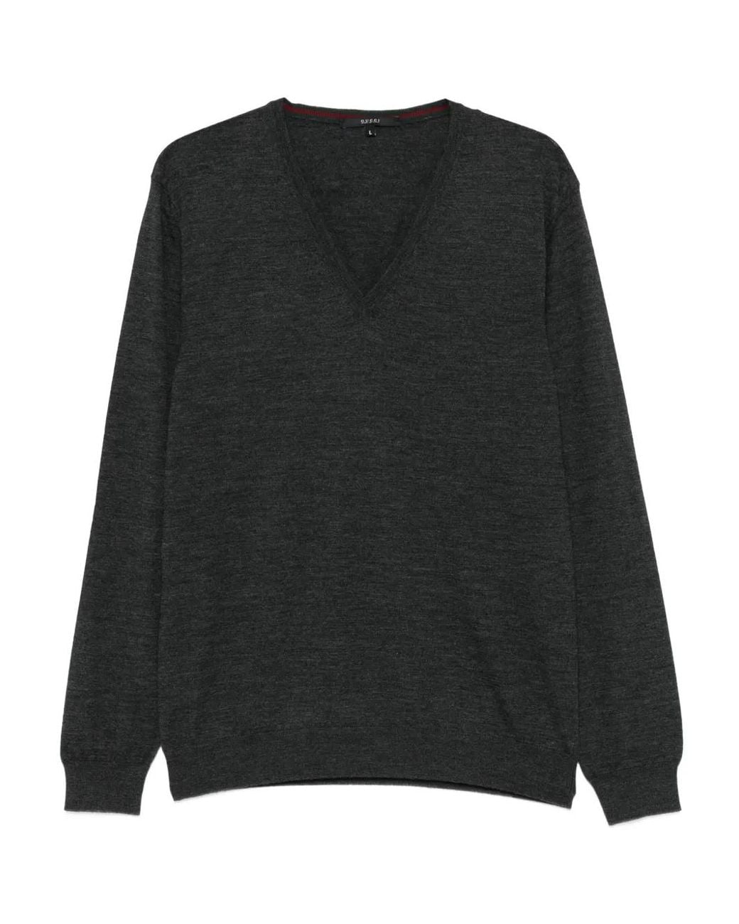 Jersey De Lana Con Cuello En V Gucci de hombre de color Black