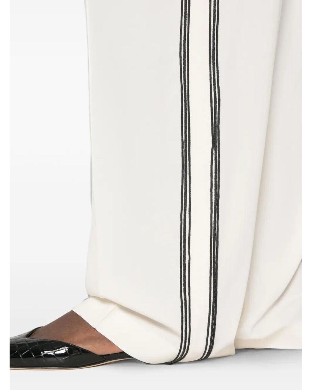 Fabiana Filippi White Side-Stripe Track Pants