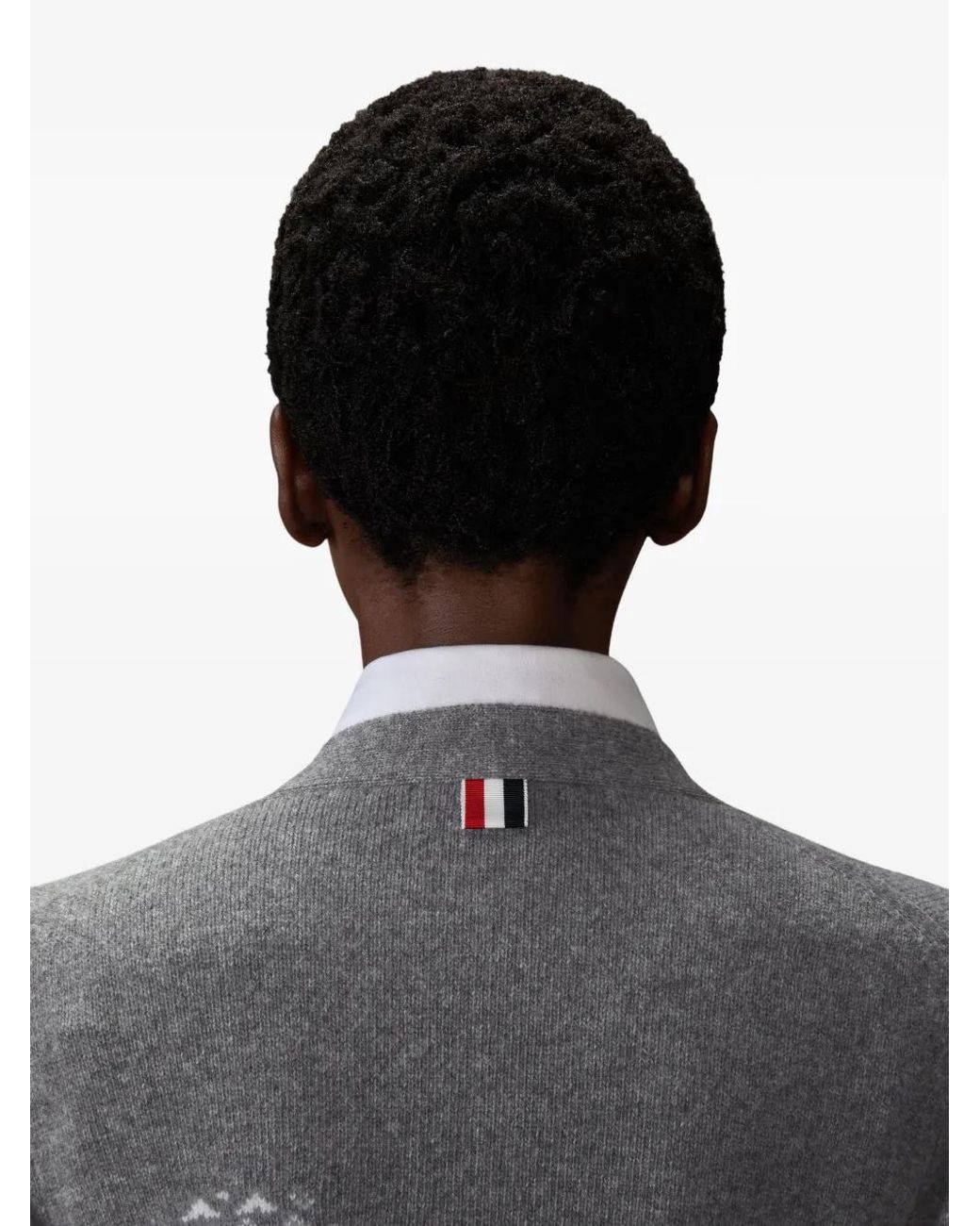 Thom Browne Gray Holiday Merino Hector Intarsia Cardigan