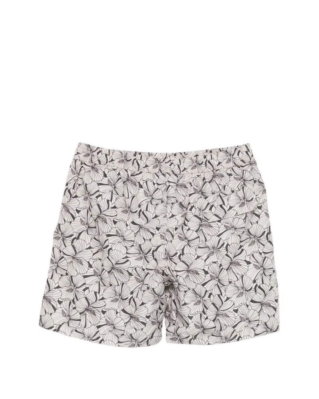 Eleventy White Floral Swim Shorts for men