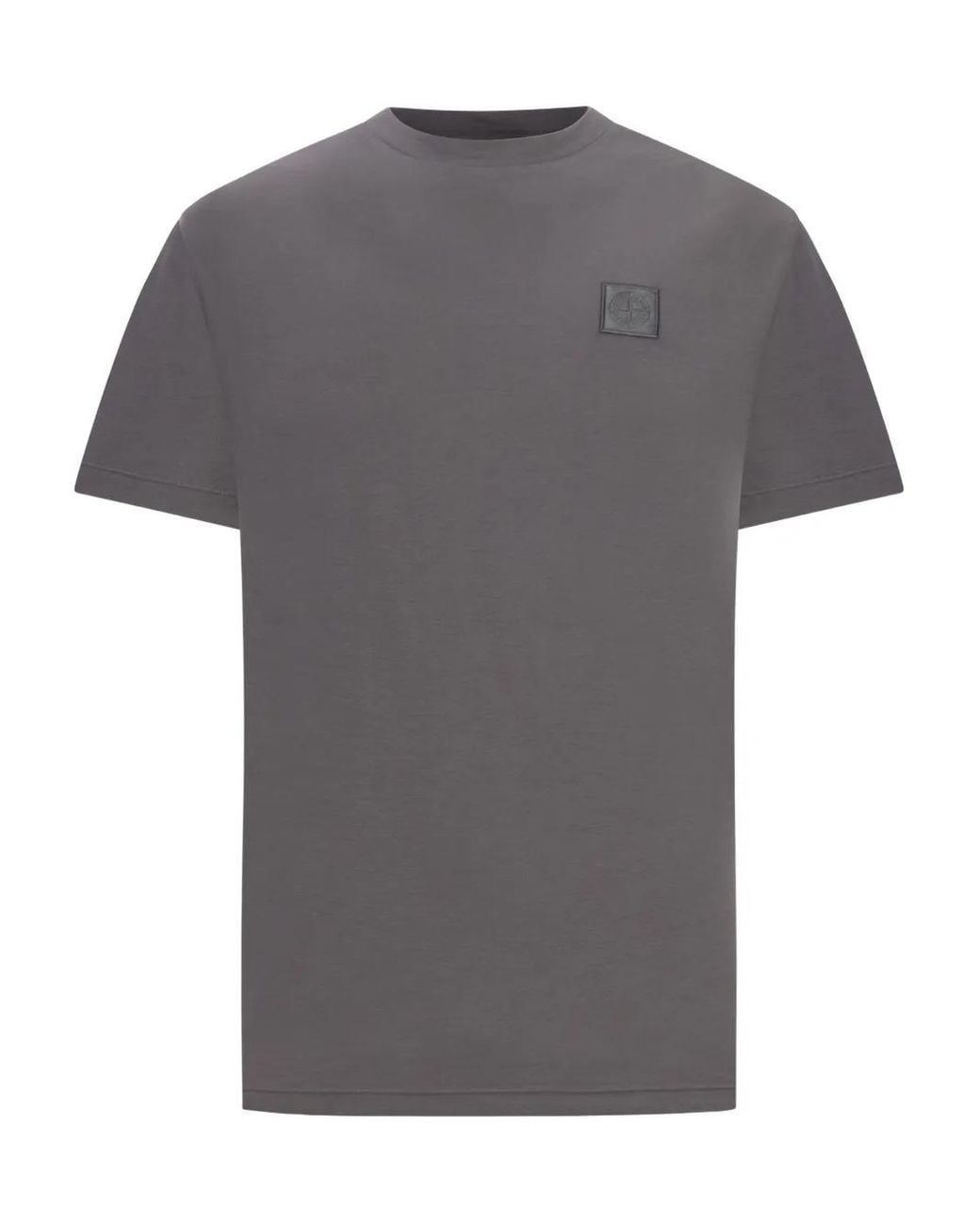 Stone Island Gray Crew Neck Cotton T-Shirt for men