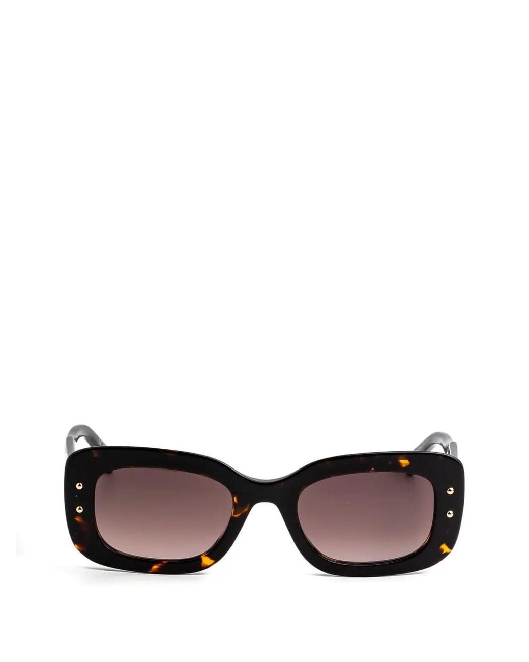 Carolina Herrera Brown Tortoiseshell-Effect Rectangle-Frame Sunglasses