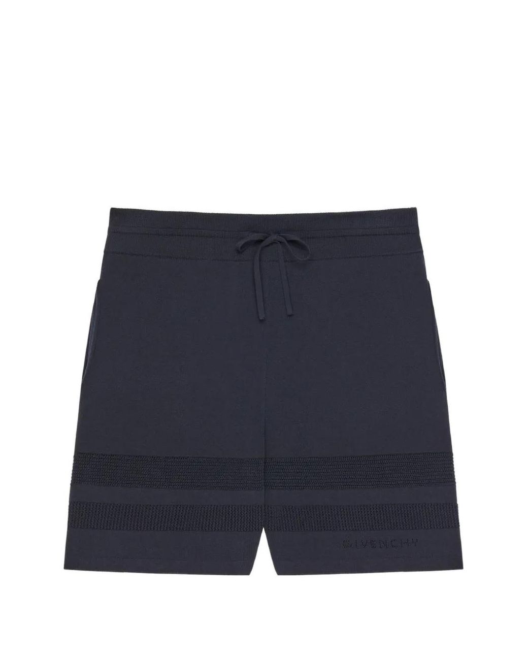 Givenchy Blue Short En Maille À Détails En Résille for men