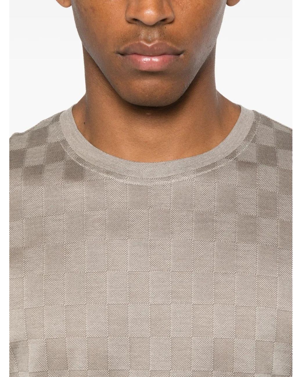 Paul & Shark Gray Checked Cotton T-Shirt for men