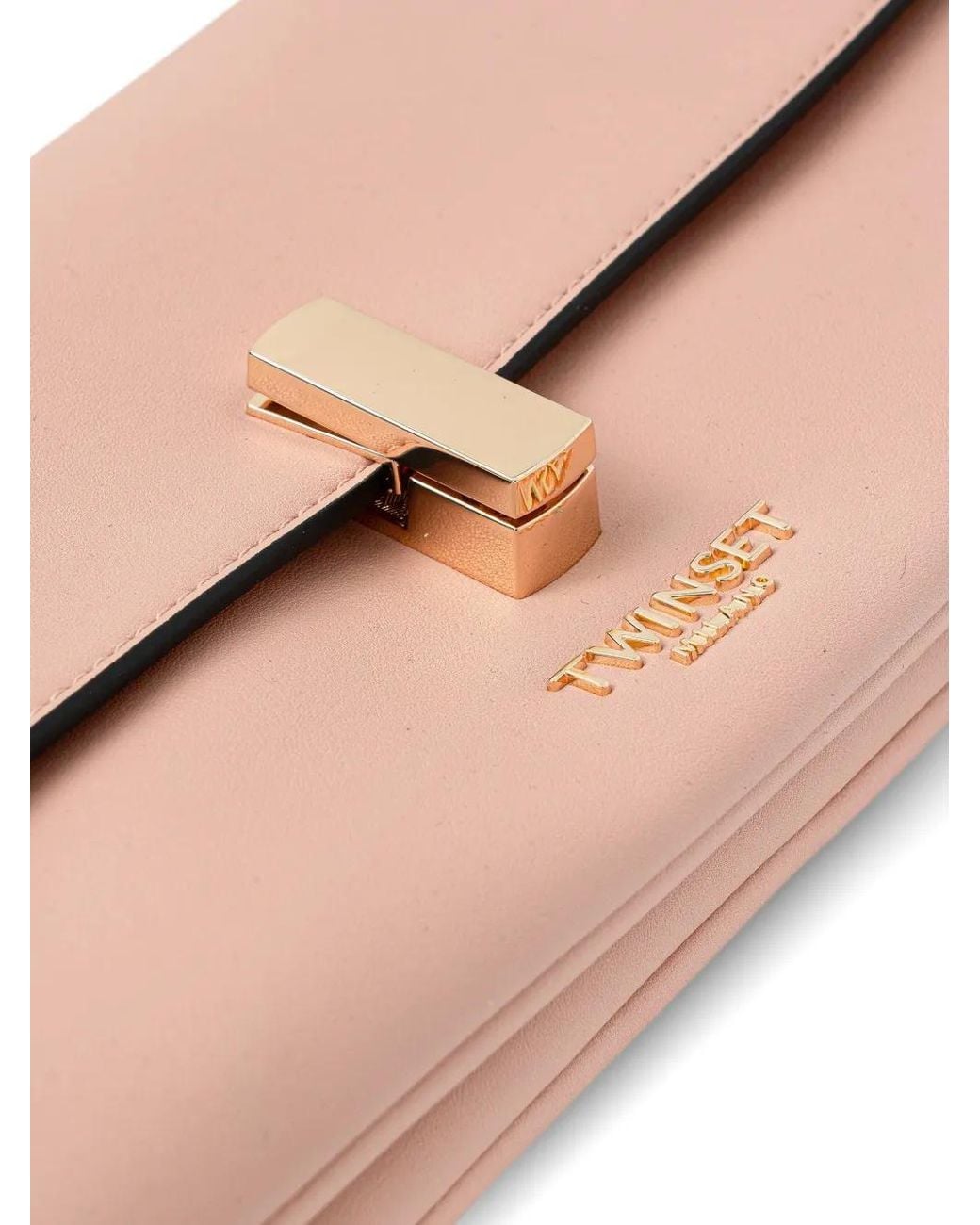 Twinset Pink Metal-Clasp Crossbody Bag