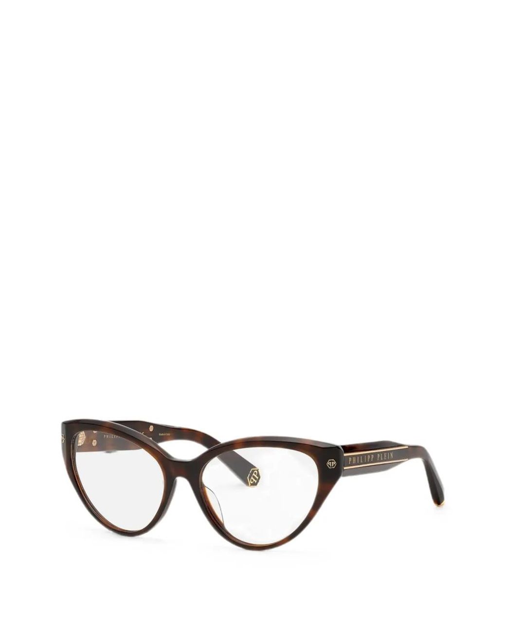 Philipp Plein Brown Tortoiseshell-Effect Cat-Eye Glasses