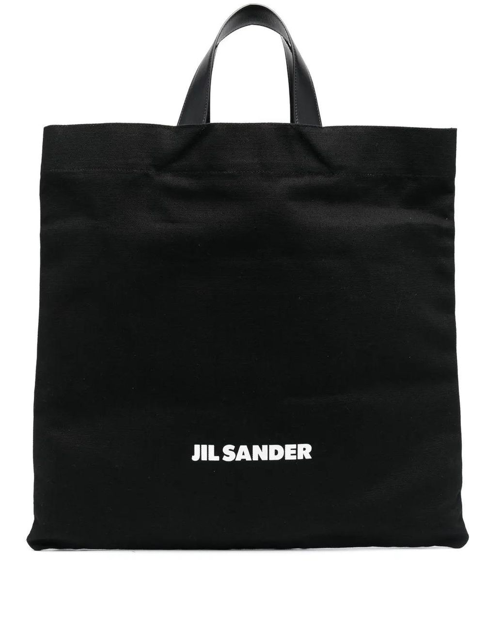 Jil Sander Black Logo-Print Tote Bag
