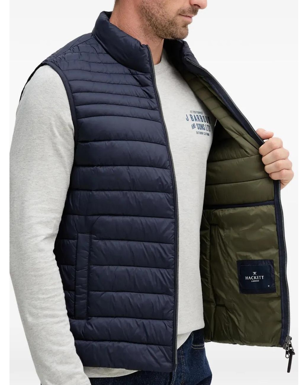 Hackett Blue Zip-Up Gilet for men