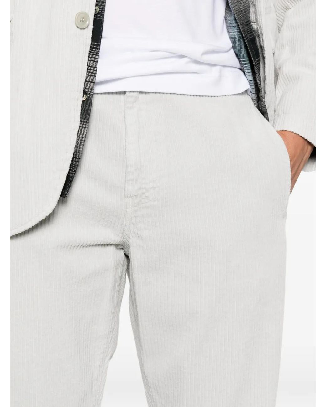 Aspesi White Corduroy Trousers for men