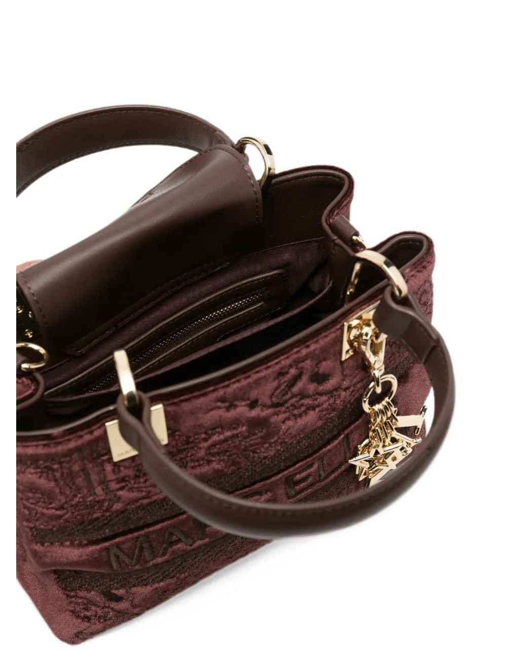 Marc Ellis Brown Wendi S Logo-Embroidered Velvet Tote Bag