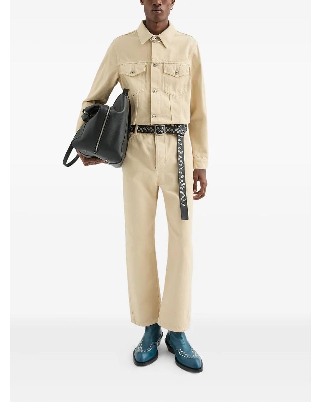 Jil Sander Natural Logo-Patch Jeans for men