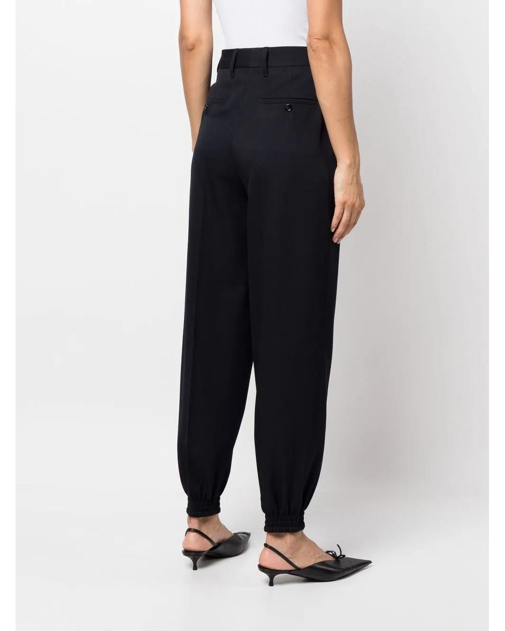 Prada Black Tapered Tailored Trousers